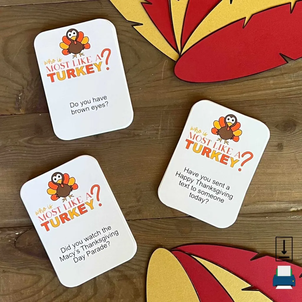 Who is most like a turkey game cards.
