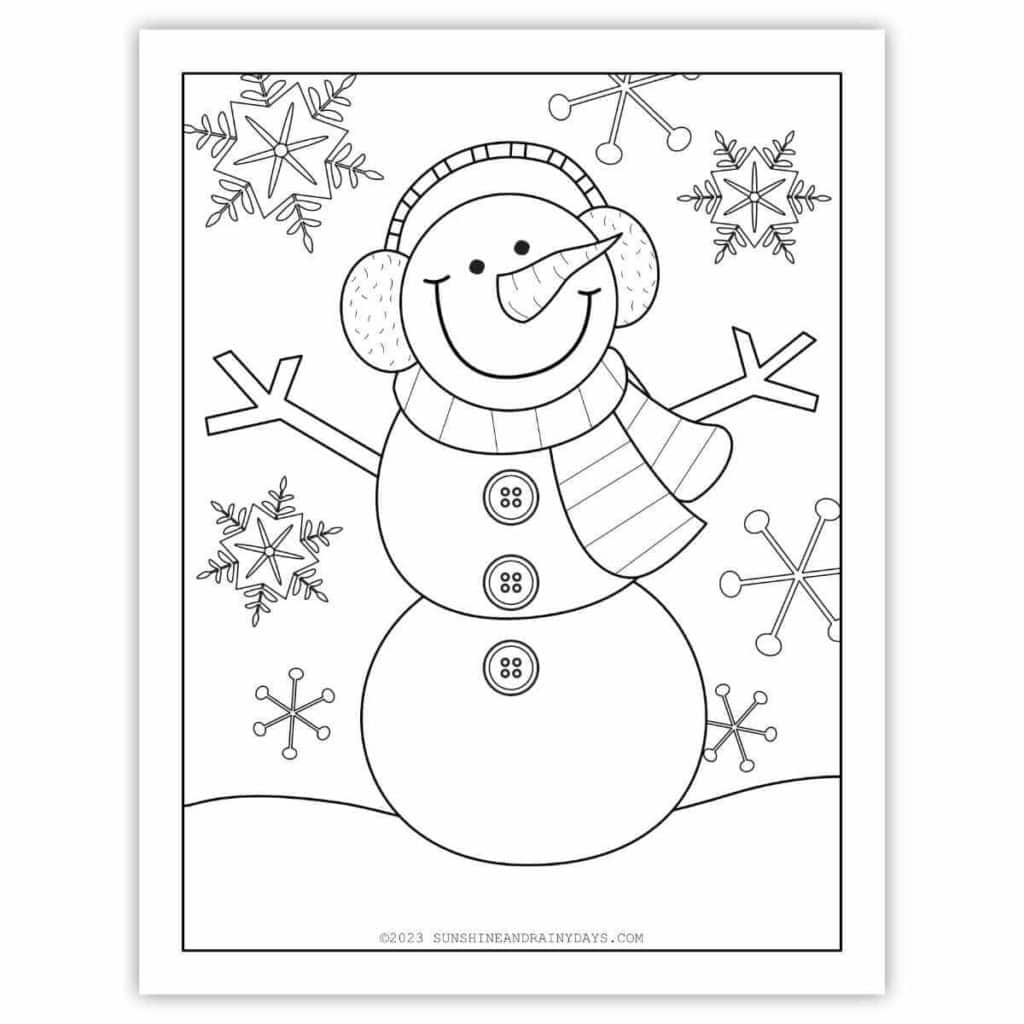 Snowman coloring page.