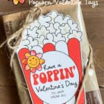 Groovy have a poppin' Valentine's Day microwave popcorn tag.