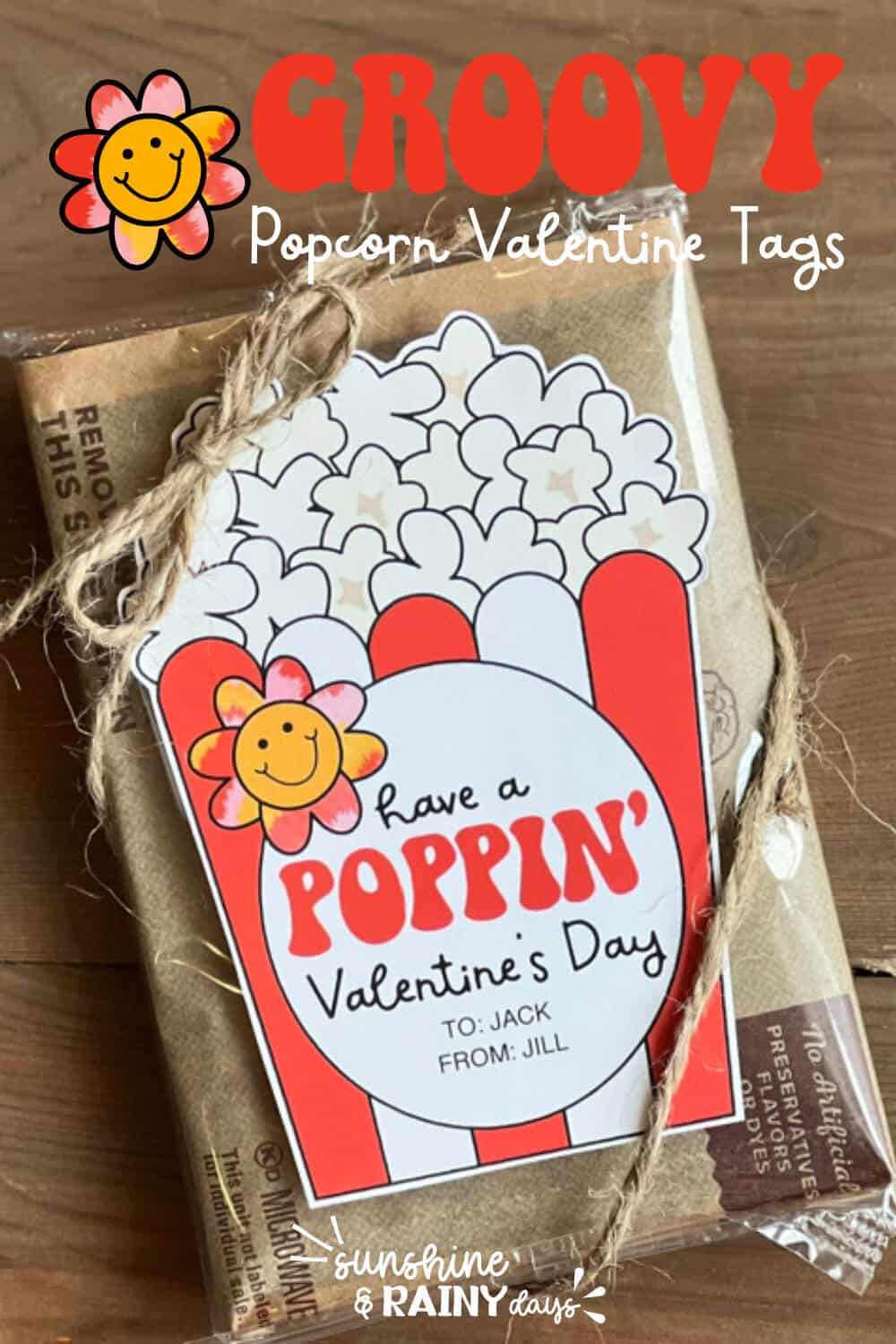 Groovy Valentine Popcorn Idea - Sunshine and Rainy Days