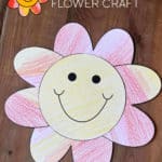Happy heart flower craft idea using a smiley face and heart template.