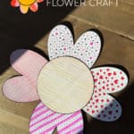 Paper flower that has been colored and created out of a heart flower template.