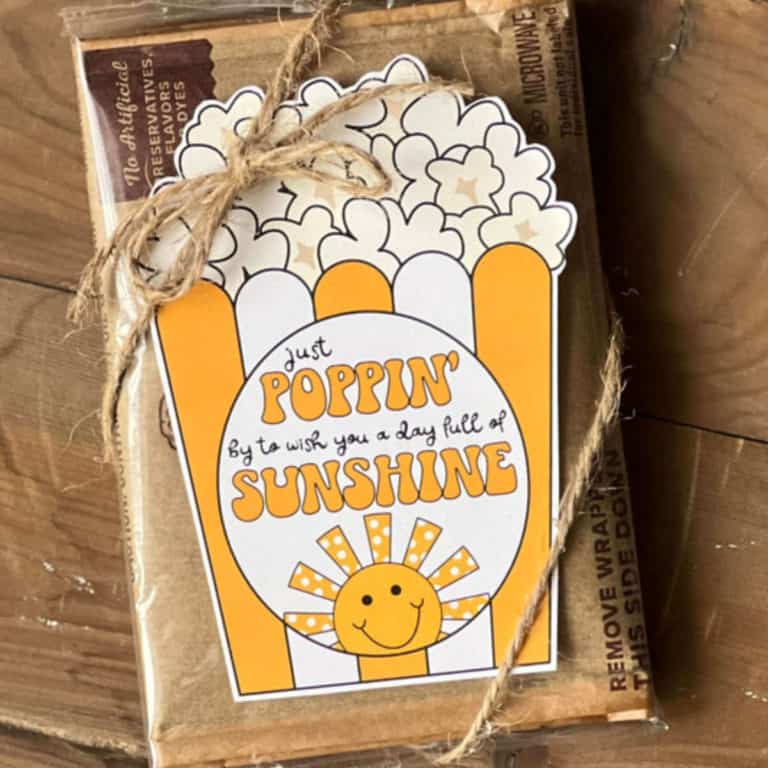 Sunshine Popcorn Tags To Brighten Someone’s Day