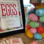 Guess how many eggs are in the jar Easter game.
