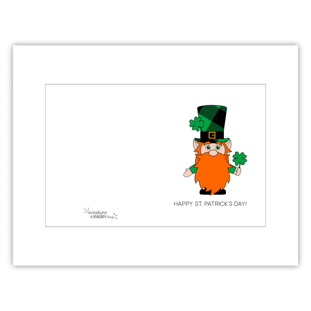 Happy St. Patrick's Day free printable card with a Leprechaun.