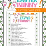 Who is most like the Easter Bunny game sheet.