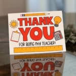 Thank You teacher appreciation card.