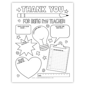 All About My Teacher Appreciation Coloring Page Printable - Sunshine ...