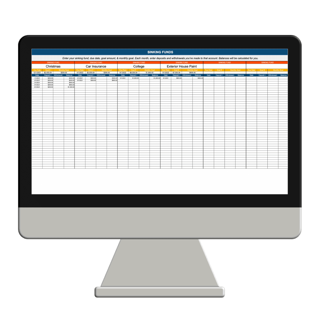 Money Management Spreadsheets - Sunshine and Rainy Days