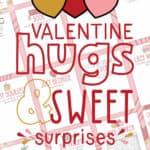 Image of printable pages for a Valentine Hugs & Sweet Surprises Gift Card Holder Book.