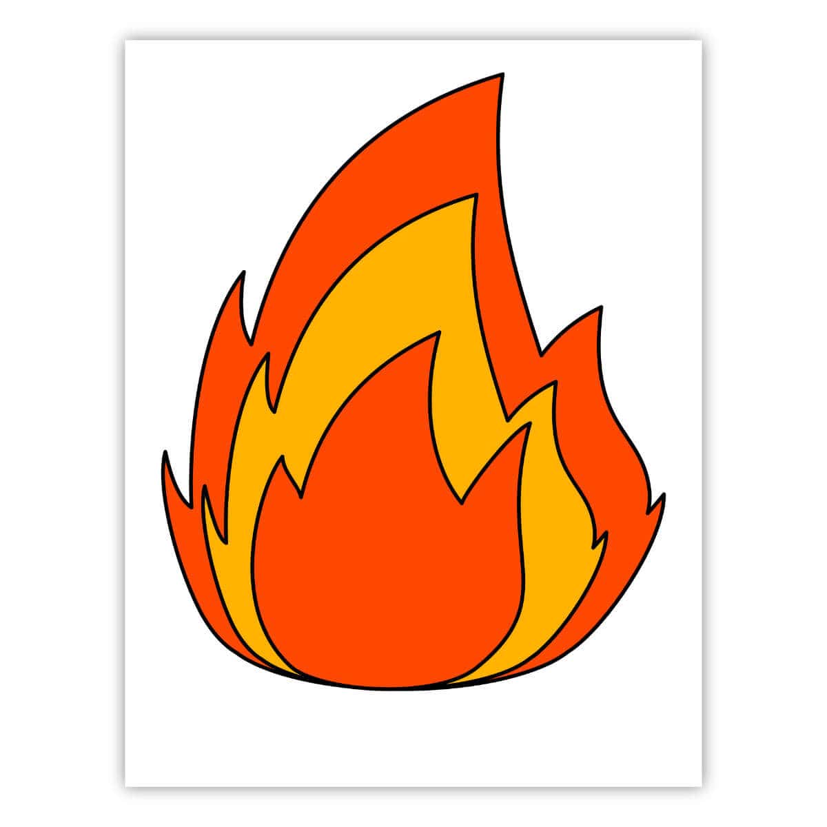 Image of a printable page with clipart fire.